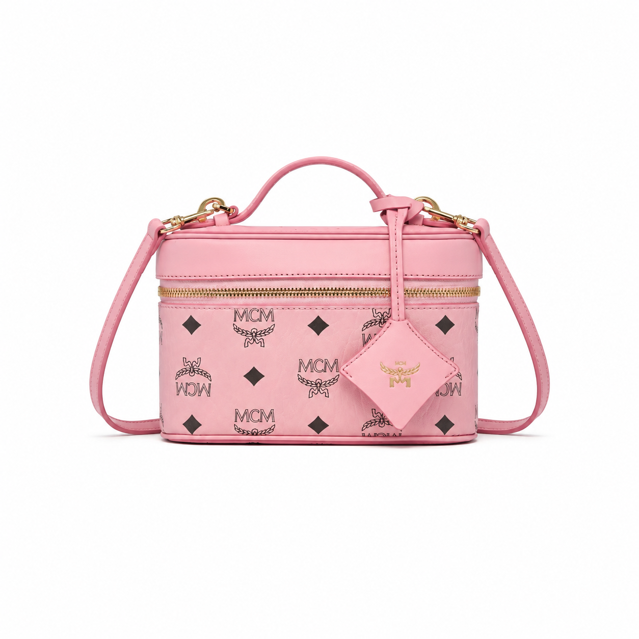 MCM Cosmetics Visetos Mini Vanity Bag – Cognac, Top Handle, MWHAASA27