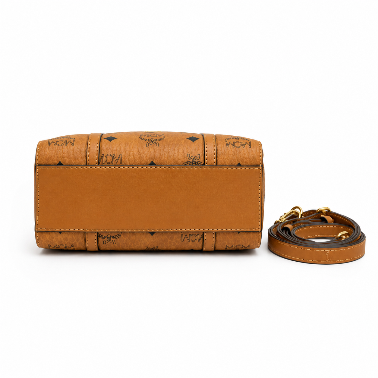 MCM Toni Visetos Mini Tote Bag – Cognac, MWPAATN04 / MWPAATN05