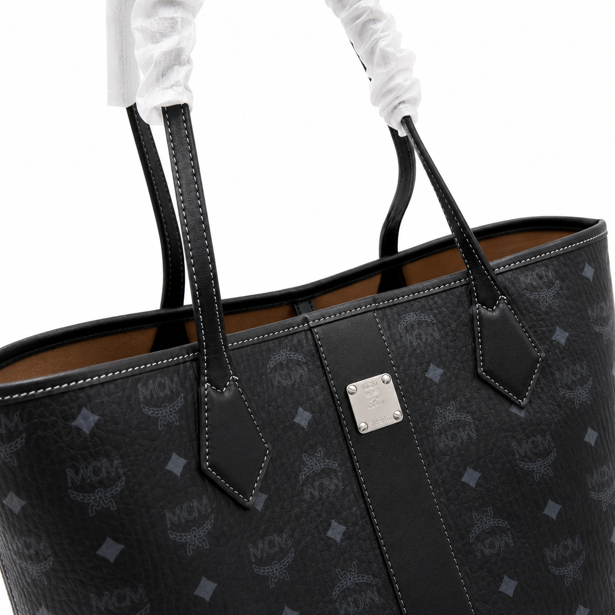 MCM Toni Visetos Medium/Large Tote Bag – Black, Silver, MWPAATN03BK001