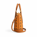 MCM Aren Visetos Mini Bucket Bag – Cognac, MWTEATA01CO
