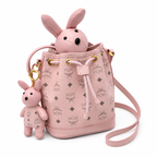 MCM Zoo Visetos Mini Bunny Bucket Bag – Pink, Detachable Rabbit, MWZ8AXL45PZ001
