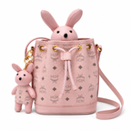 MCM Zoo Visetos Mini Bunny Bucket Bag – Pink, Detachable Rabbit, MWZ8AXL45PZ001