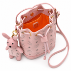 MCM Zoo Visetos Mini Bunny Bucket Bag – Pink, Detachable Rabbit, MWZ8AXL45PZ001