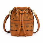 MCM Dessau Visetos Mini Bucket Bag – Cognac, MWDCSDU03CO001