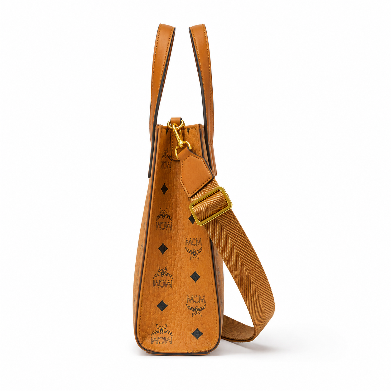 MCM Klassik Visetos Mini Tote Bag – Cognac, Compact Mini Tote Bag.MMTAAKC02CO