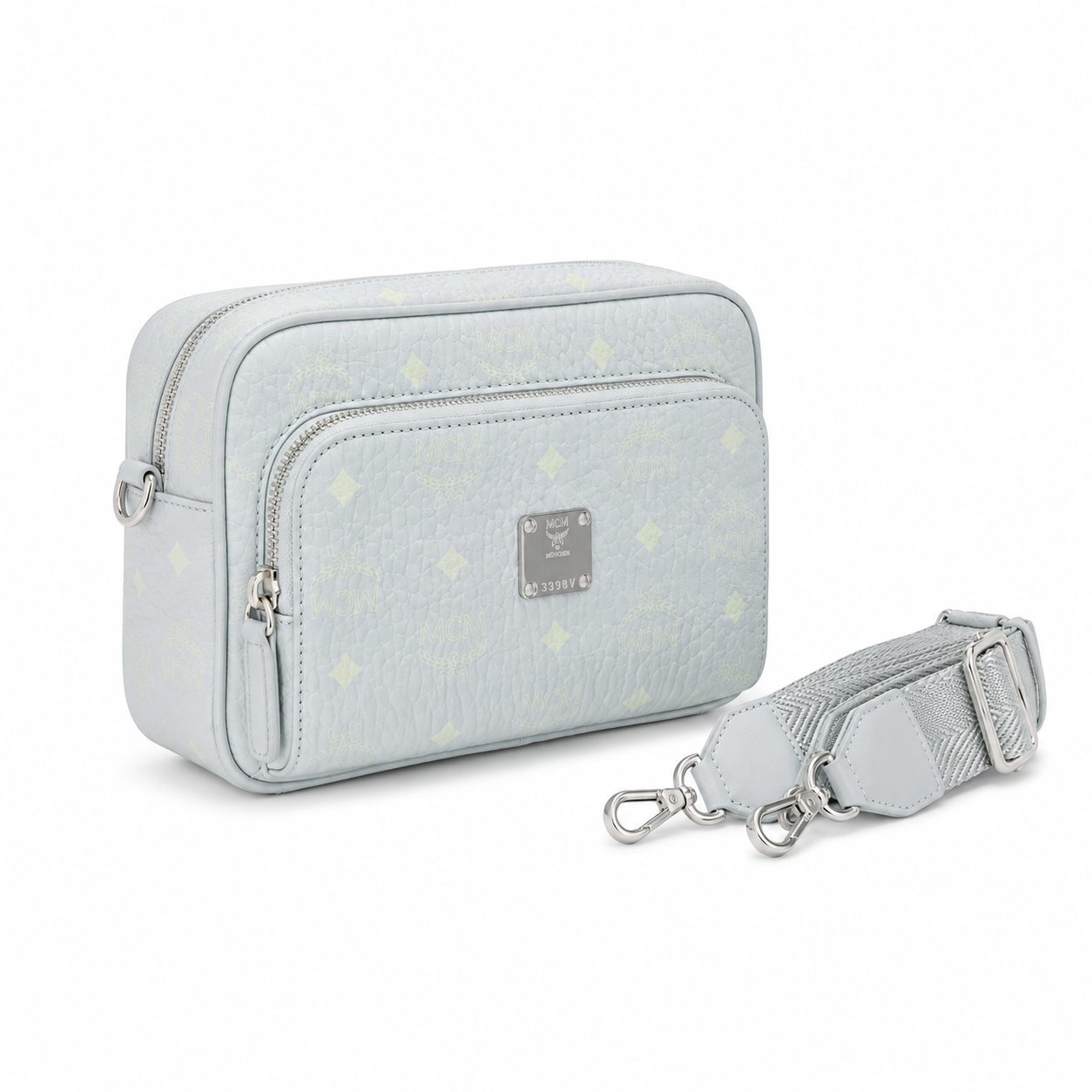 MCM Aren Visetos Mini Camera Bag – Light Grey, MMRAAKC02FP00