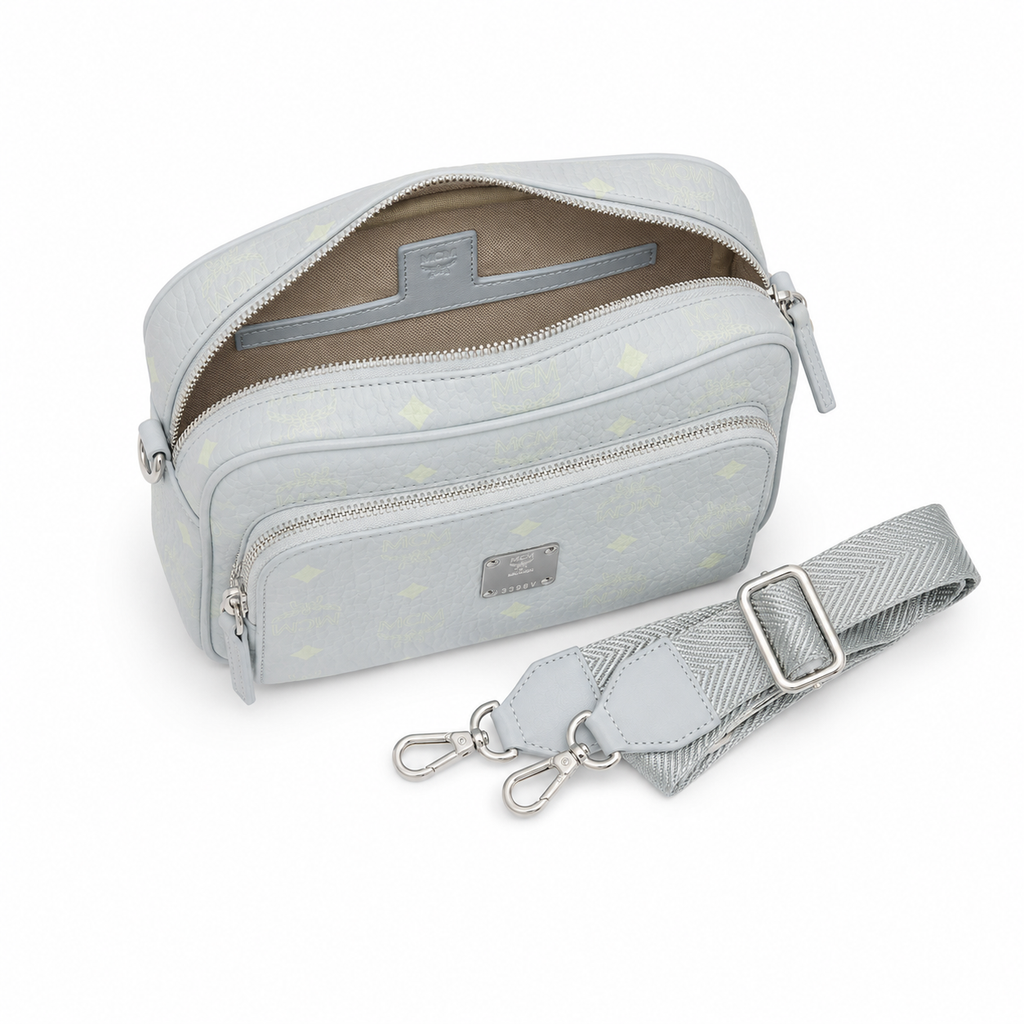 MCM Aren Visetos Mini Camera Bag – Light Grey, MMRAAKC02FP00