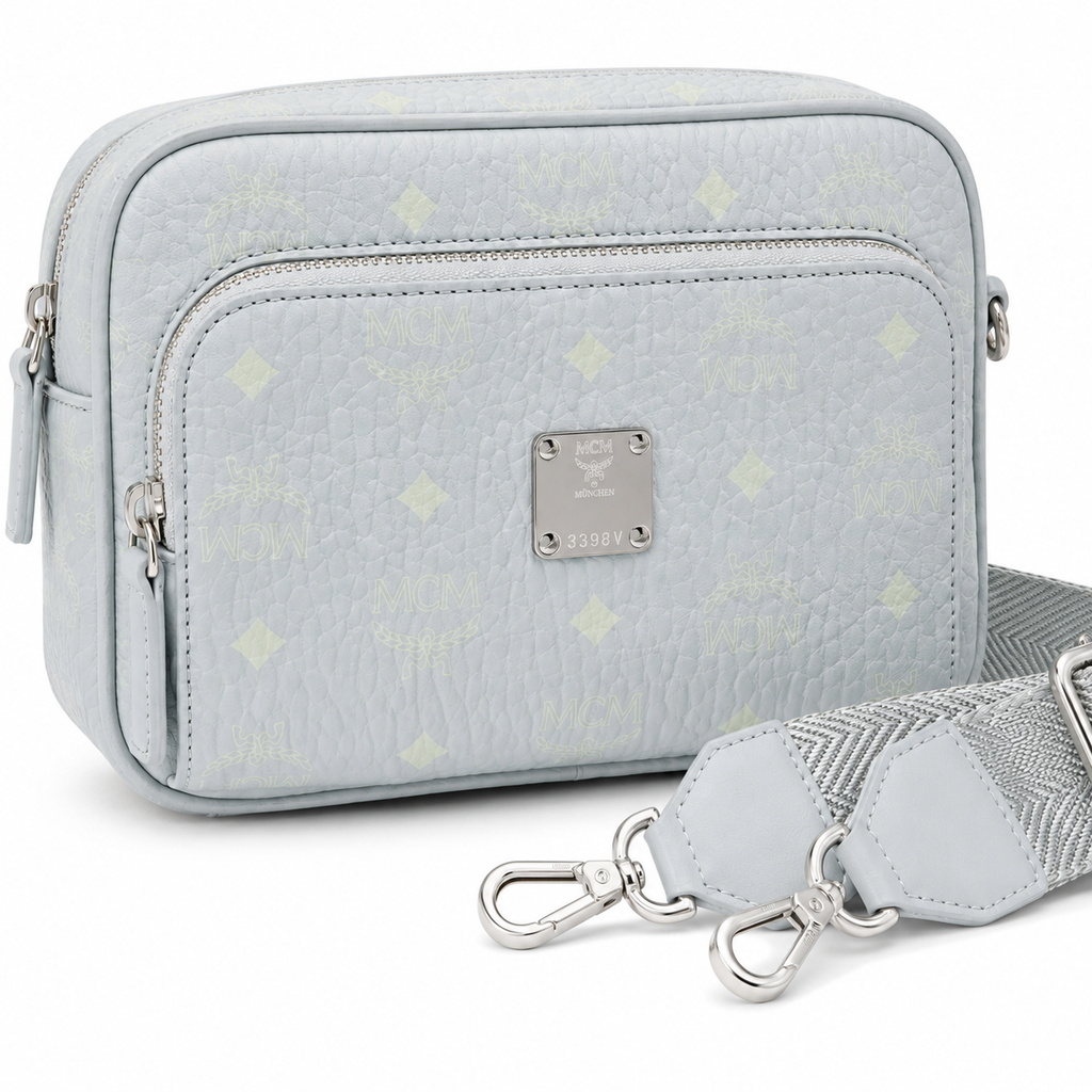 MCM Aren Visetos Mini Camera Bag – Light Grey, MMRAAKC02FP00