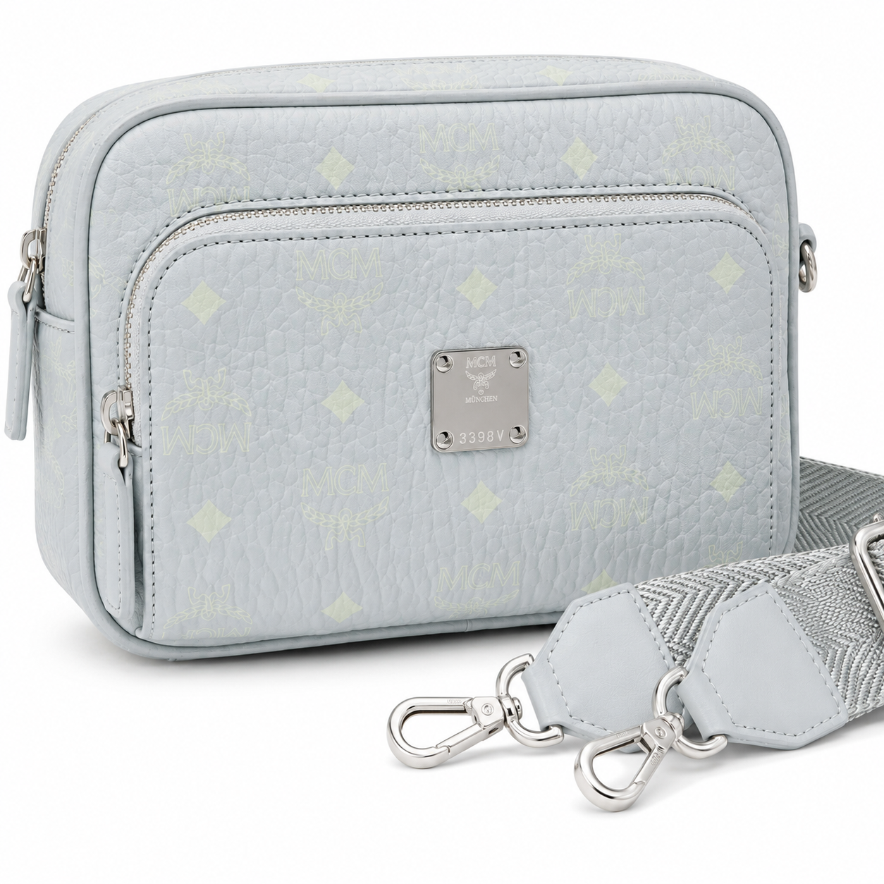 MCM Aren Visetos Mini Camera Bag – Light Grey, MMRAAKC02FP00