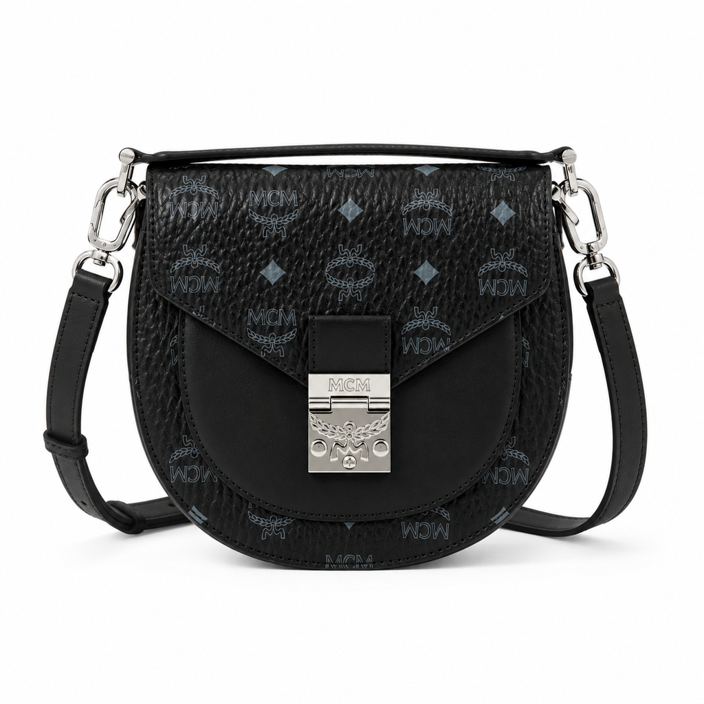 MCM Patricia Visetos Small Saddle Bag – Black, MWPAASU01BK