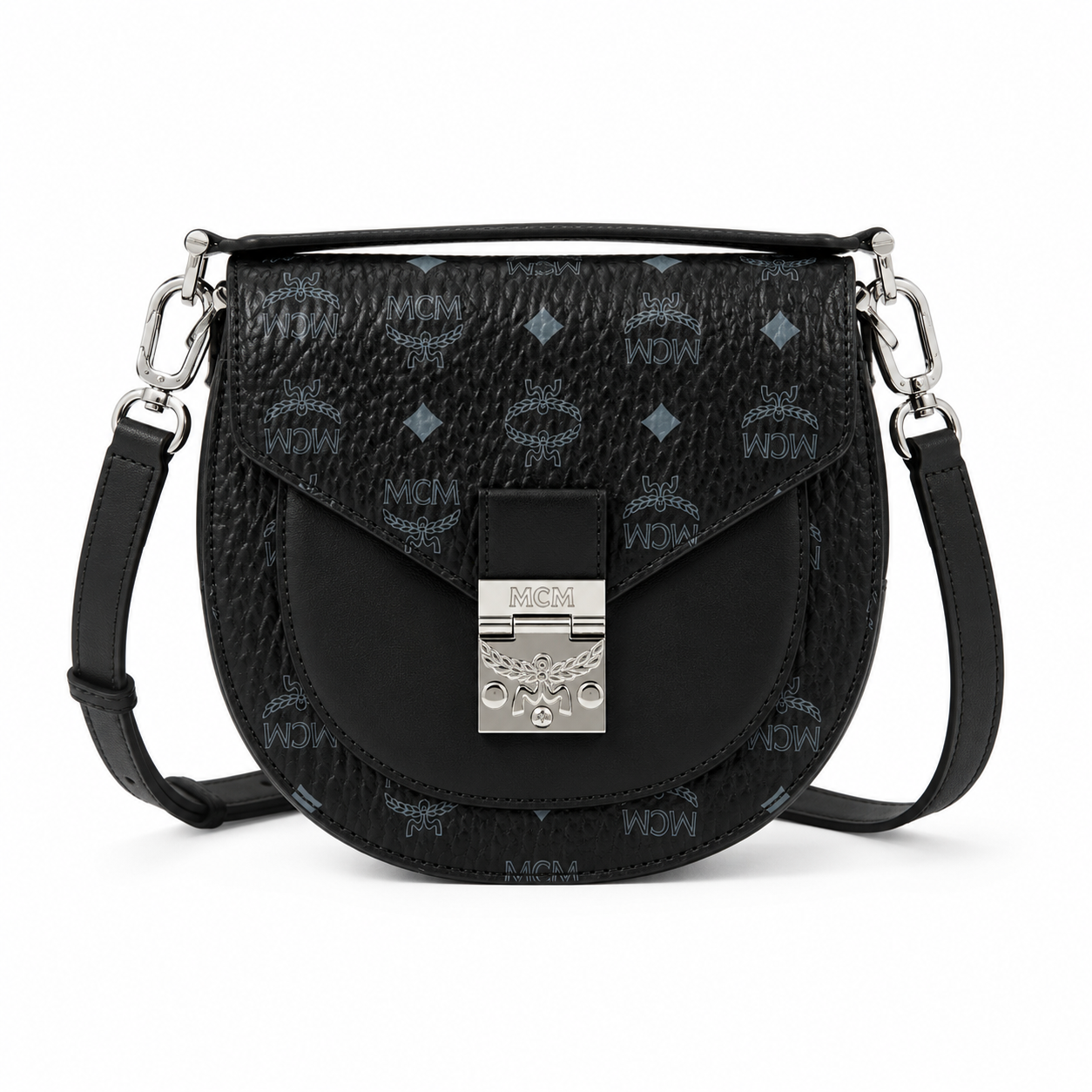 MCM Patricia Visetos Small Saddle Bag – Black, MWPAASU01BK