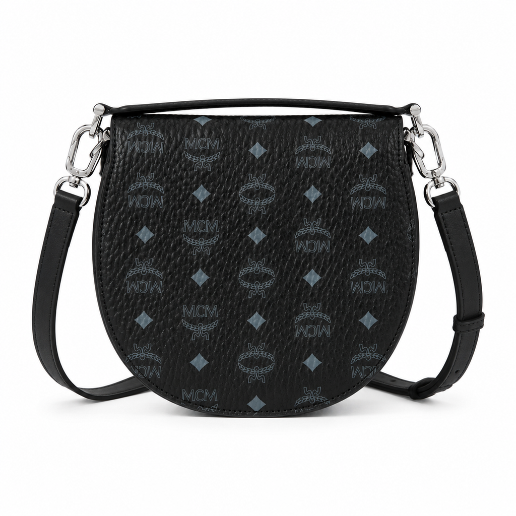 MCM Patricia Visetos Small Saddle Bag – Black, MWPAASU01BK