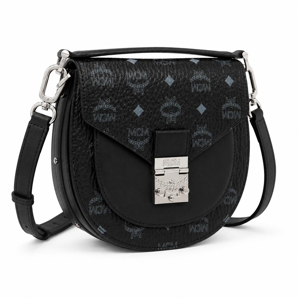 MCM Patricia Visetos Small Saddle Bag – Black, MWPAASU01BK