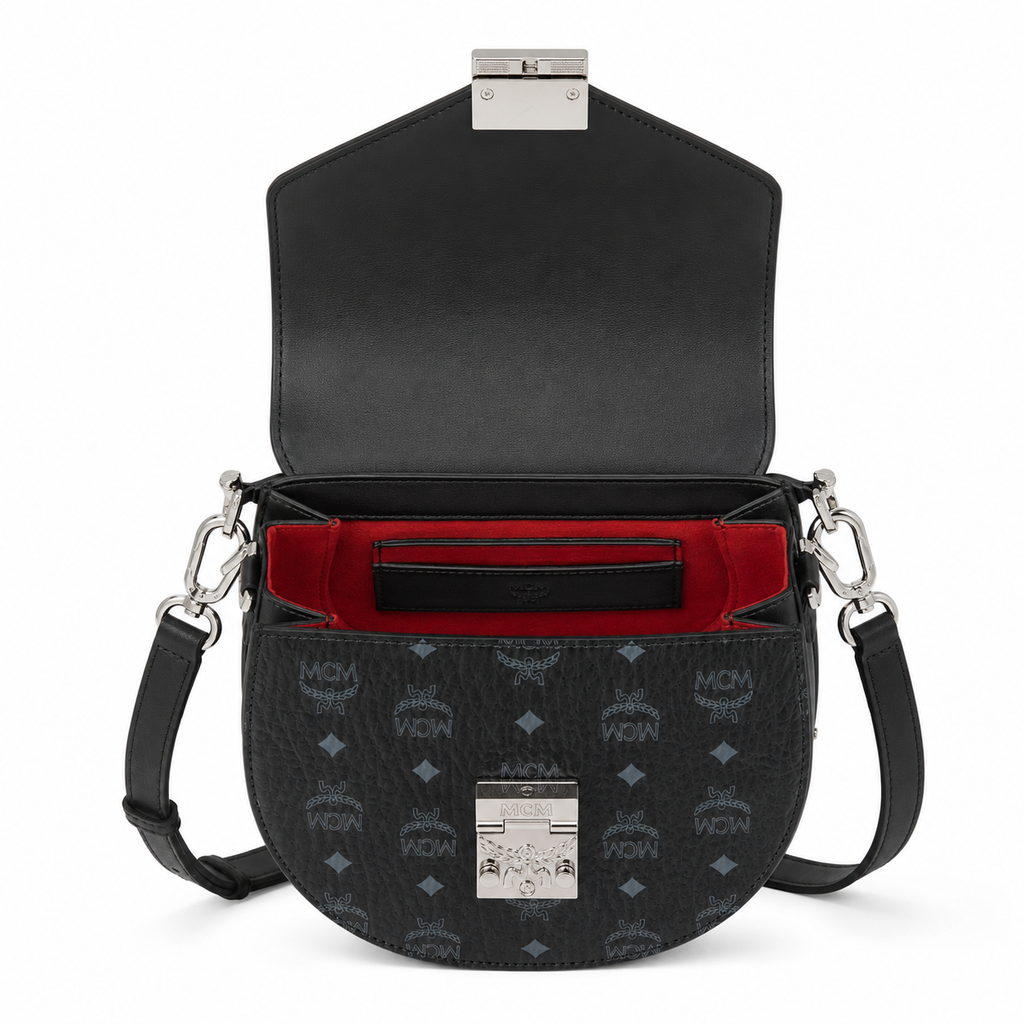 MCM Patricia Visetos Small Saddle Bag – Black, MWPAASU01BK