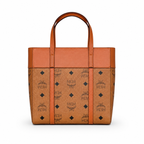 MCM Reversible Shopper Visetos Mini Tote Bag – Cognac, 21.5cm