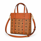 MCM Reversible Shopper Visetos Mini Tote Bag – Cognac, 21.5cm