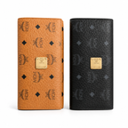 MCM Patricia Visetos Long Zip Wallet – Cognac – Black