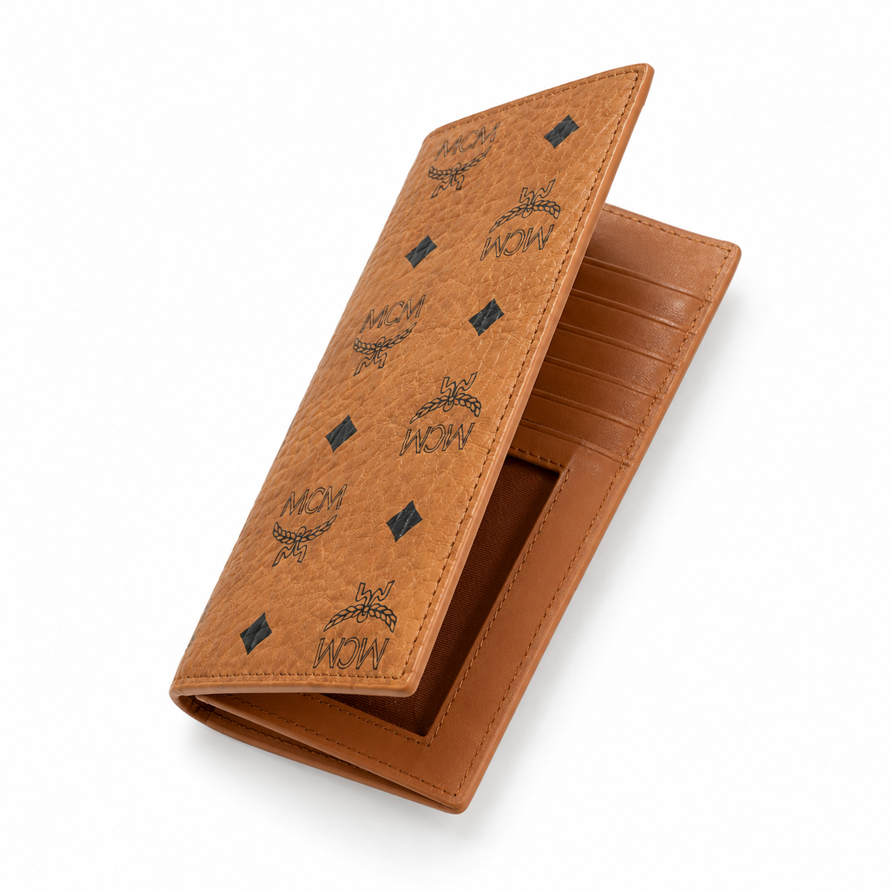MCM Linea Visetos Long Wallet – Cognac / Black