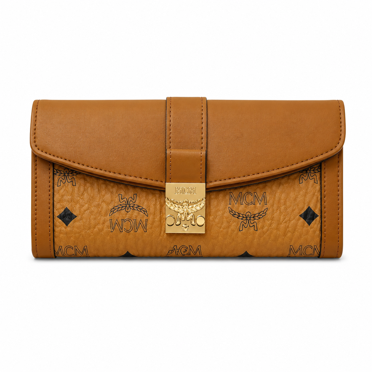 MCM Patricia Visetos Flap Long Wallet – Cognac, 19x10cm