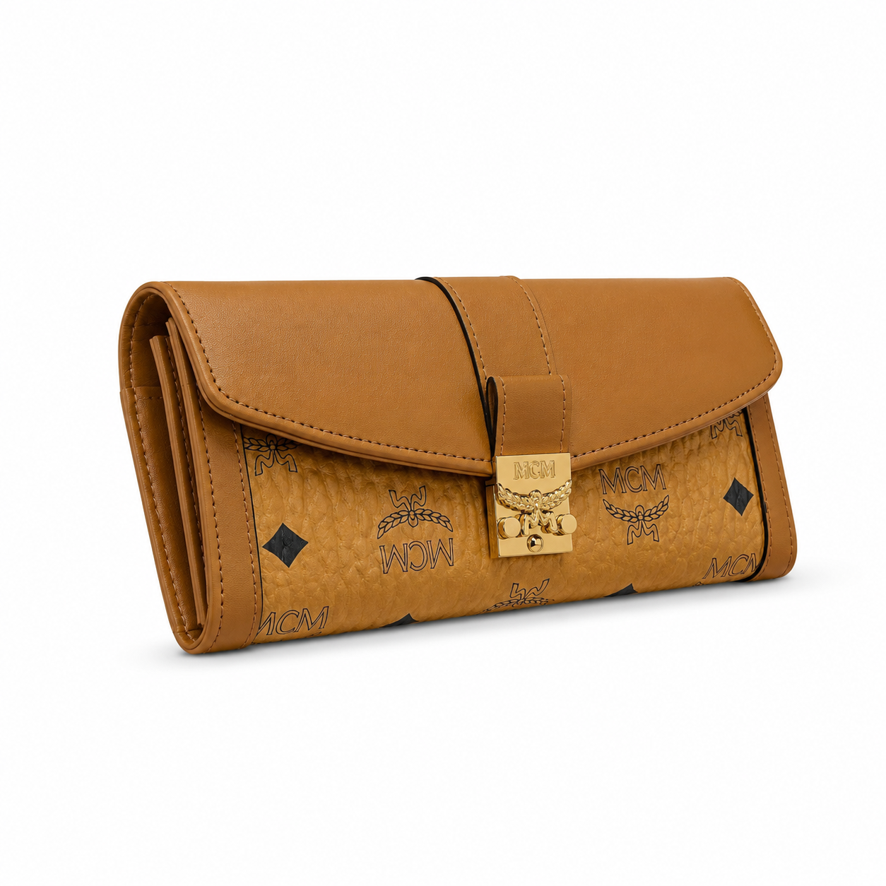 MCM Patricia Visetos Flap Long Wallet – Cognac, 19x10cm