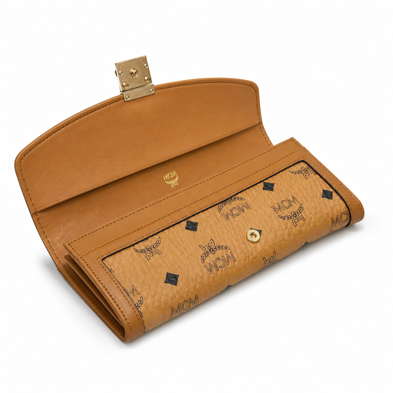 MCM Patricia Visetos Flap Long Wallet – Cognac, 19x10cm
