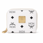 MCM Patricia Visetos Zip Around Wallet – White, 11x10cm