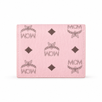 MCM Patricia Pink Leather Bifold Wallet with Gold Plaque – 11x8.5cm