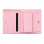 MCM Patricia Pink Leather Bifold Wallet with Gold Plaque – 11x8.5cm