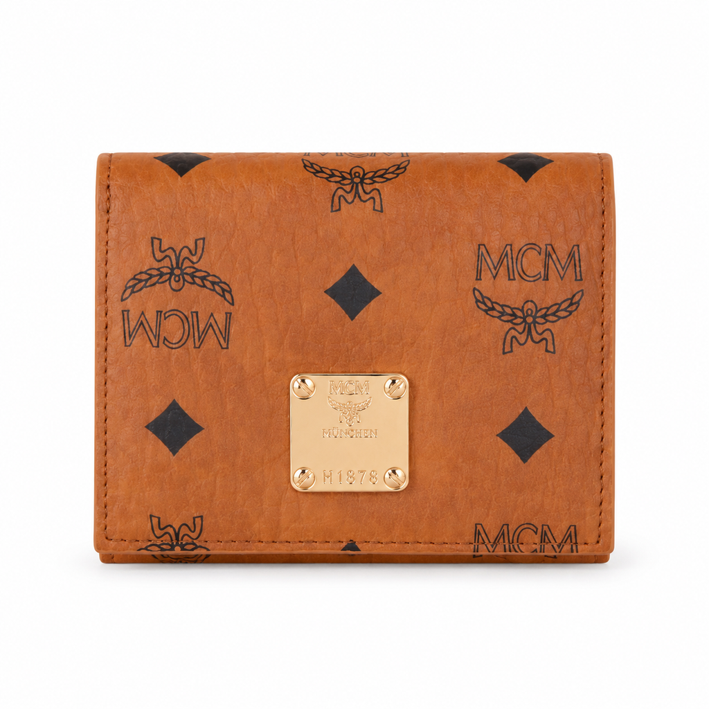 MCM Patricia Visetos Bifold Wallet – Cognac, 11x8.5cm