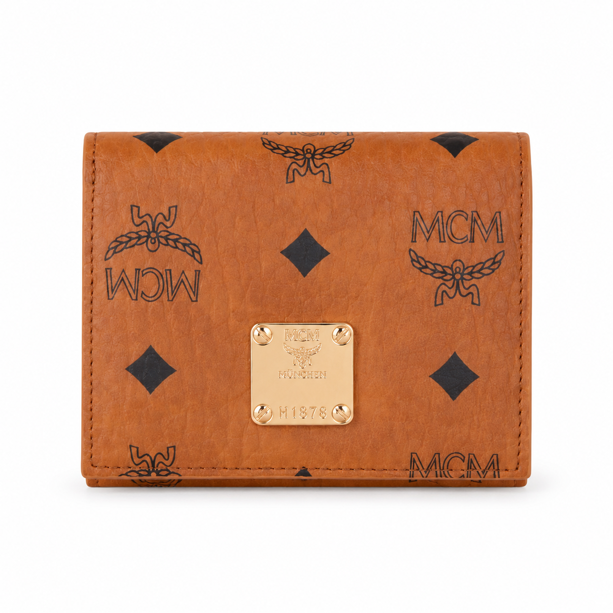 MCM Patricia Visetos Bifold Wallet – Cognac, 11x8.5cm