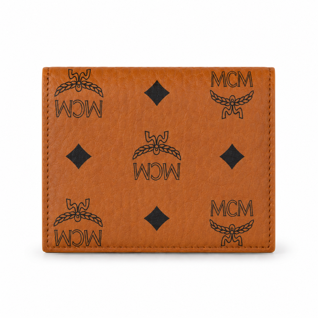 MCM Patricia Visetos Bifold Wallet – Cognac, 11x8.5cm