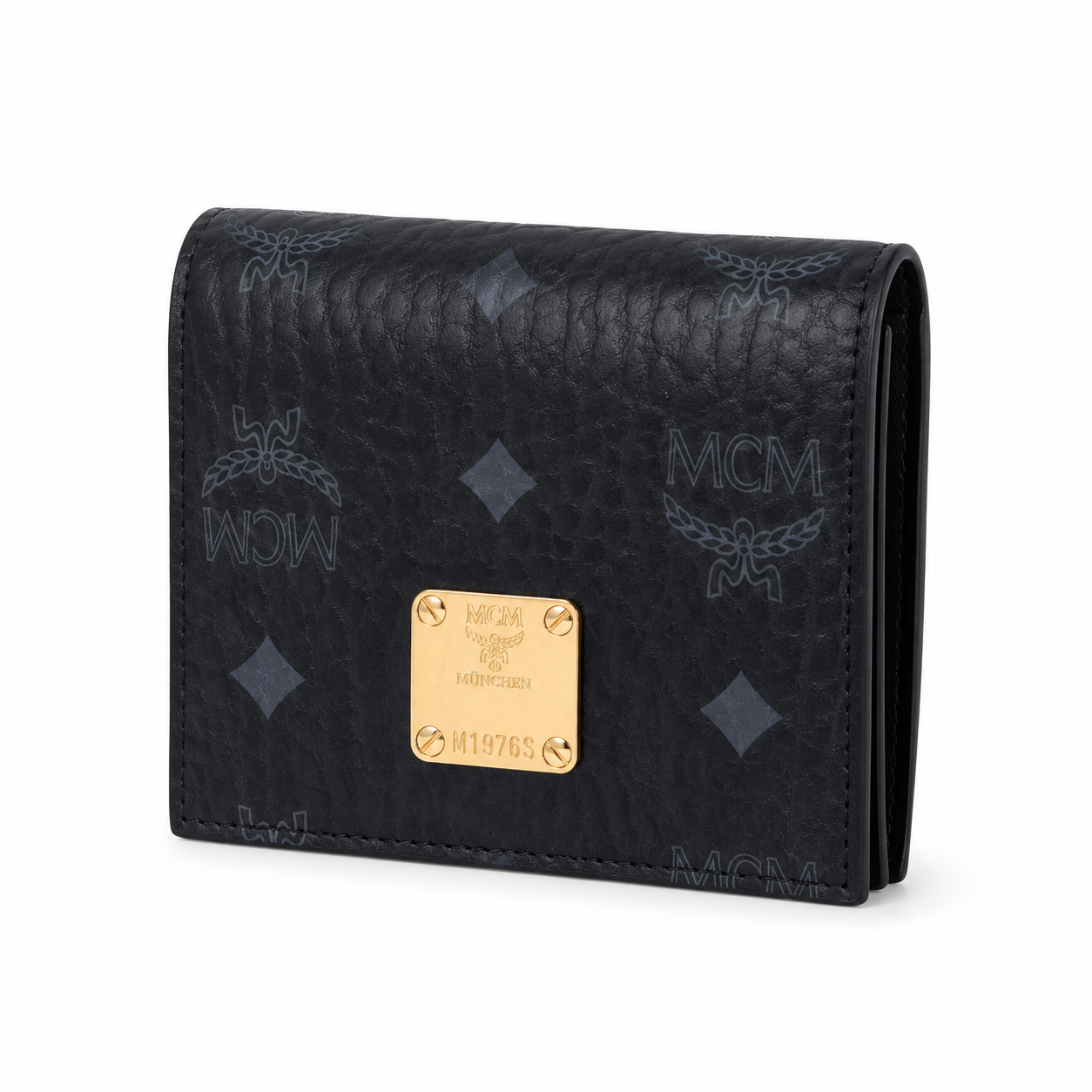 MCM Patricia Visetos Bifold Wallet – Black, 11x8.5cm