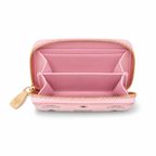 MCM Visetos Zip Wallet – Classic Coated Canvas Short Wallet in Pink, 11x8.5x2cm