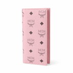 MCM Small Tracy Trifold Wallet in Visetos – Baby Pink Coated Leather Long Wallet, 19x10cm