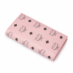 MCM Small Tracy Trifold Wallet in Visetos – Baby Pink Coated Leather Long Wallet, 19x10cm