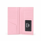 MCM Small Tracy Trifold Wallet in Visetos – Baby Pink Coated Leather Long Wallet, 19x10cm