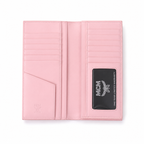 MCM Small Tracy Trifold Wallet in Visetos – Baby Pink Coated Leather Long Wallet, 19x10cm