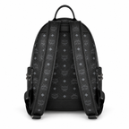MCM Stark Large Backpack in Visetos Black – Signature Monogram Double-Sided Backpack with Pyramid Studs, 41x33x15cm