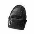 MCM Medium Stark Backpack in Visetos Black – Classic Monogram Side Studs Backpack, 38x30x13cm
