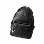 MCM Medium Stark Backpack in Visetos Black – Classic Monogram Side Studs Backpack, 38x30x13cm