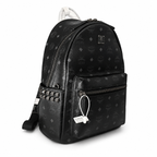 MCM Medium Stark Backpack in Visetos Black – Classic Monogram Side Studs Backpack, 38x30x13cm