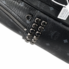 MCM Medium Stark Backpack in Visetos Black – Classic Monogram Side Studs Backpack, 38x30x13cm