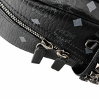MCM Medium Stark Backpack in Visetos Black – Classic Monogram Side Studs Backpack, 38x30x13cm