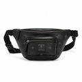 MCM Fursten Visetos Waist Bag in Black – Dark Monogram Coated Canvas Belt Bag with Front Zip Pocket & Black Plaque, 28.5x12.5x5.5cm