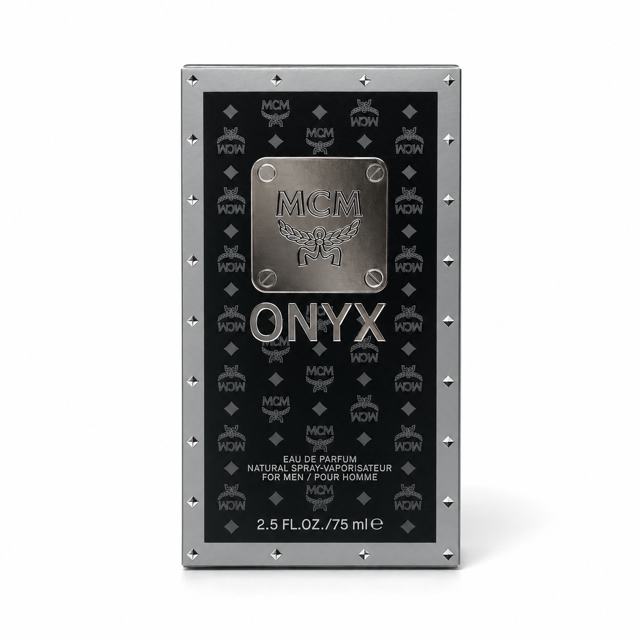 MCM ONYX Eau de Parfum Spray 75ml – Woody Spicy Men's Perfume in Black Leather Backpack Bottle