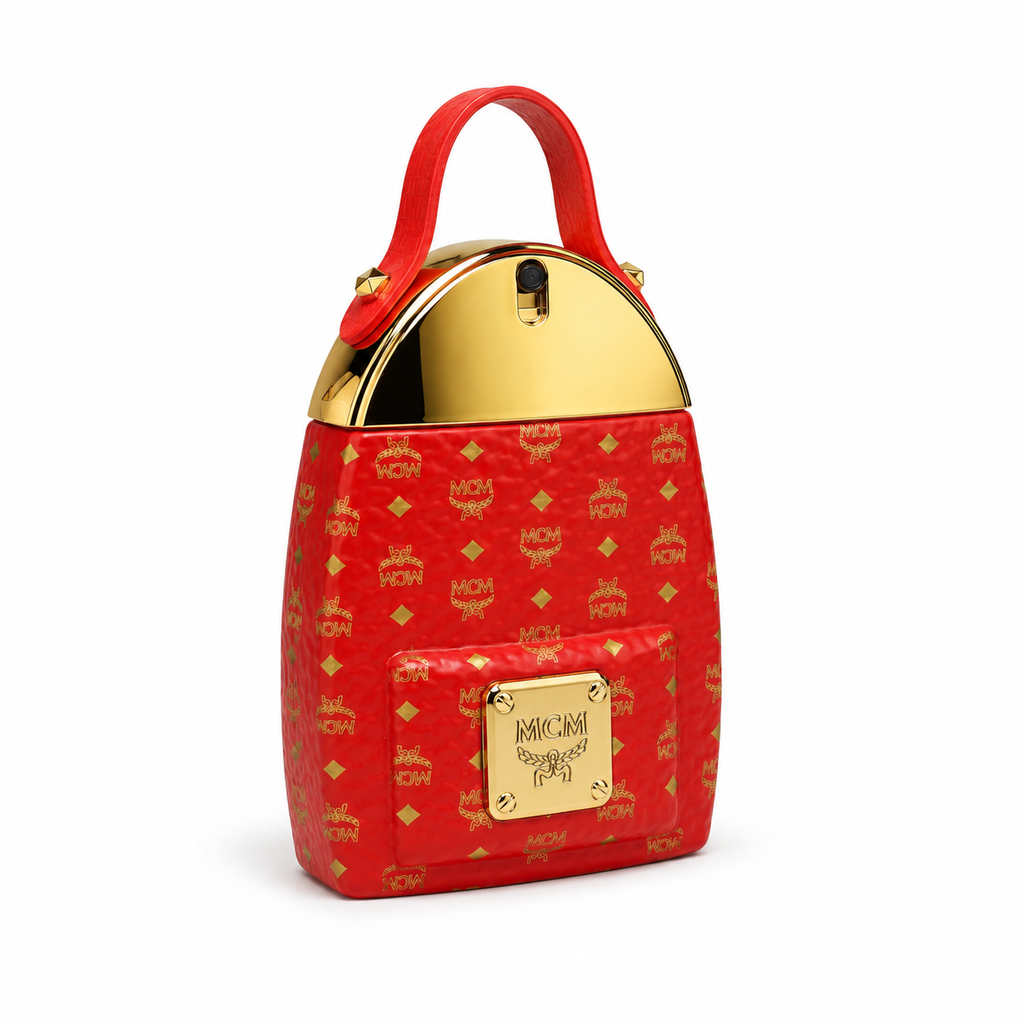 MCM Eau de Parfum Collector's Edition 75ml – Luxury Floral Woody Scent in Red Visetos Backpack Bottle