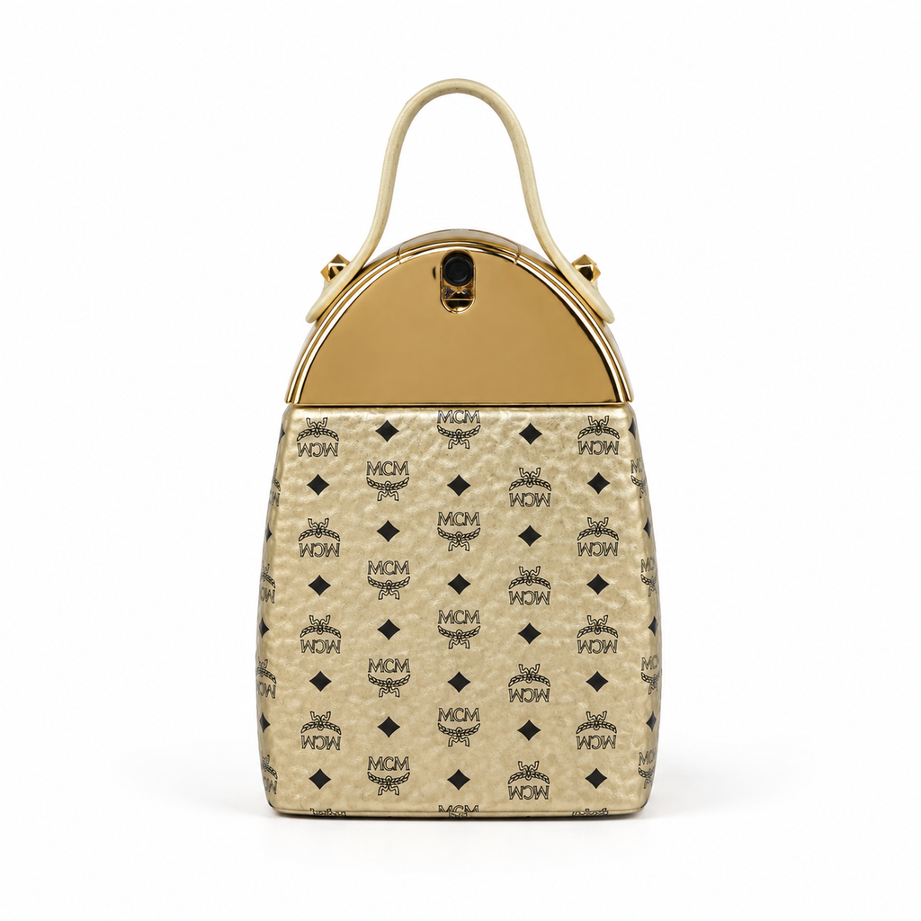 MCM ULTRA Eau de Parfum 75ml – Floral Fruity Woody Fragrance for Women in Gold Visetos Backpack Bottle