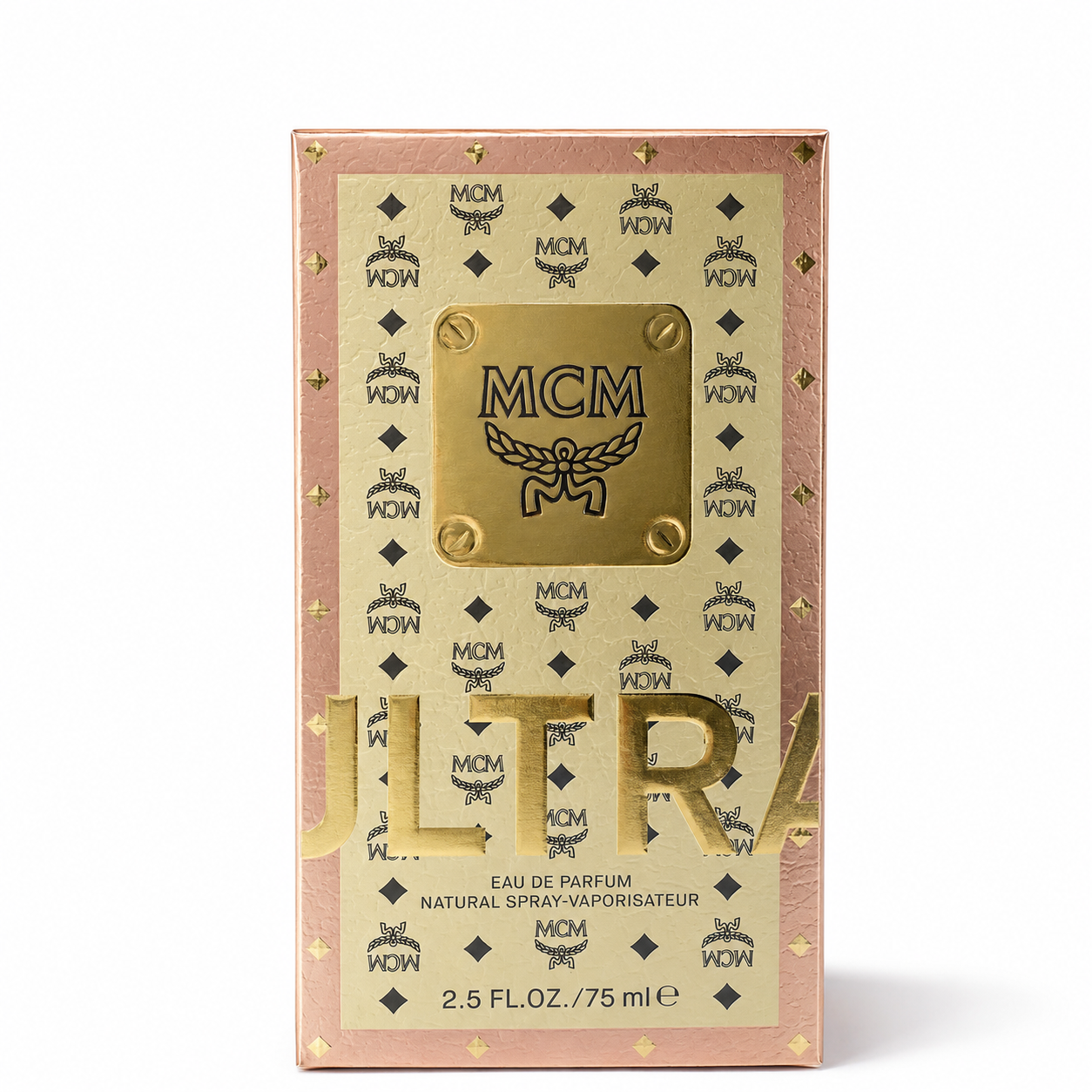 MCM ULTRA Eau de Parfum 75ml – Floral Fruity Woody Fragrance for Women in Gold Visetos Backpack Bottle