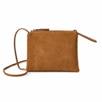 The Row Nu Mini Twin Crossbody Bag – Minimalist Suede Leather Small Square Bag with Dual Compartments,