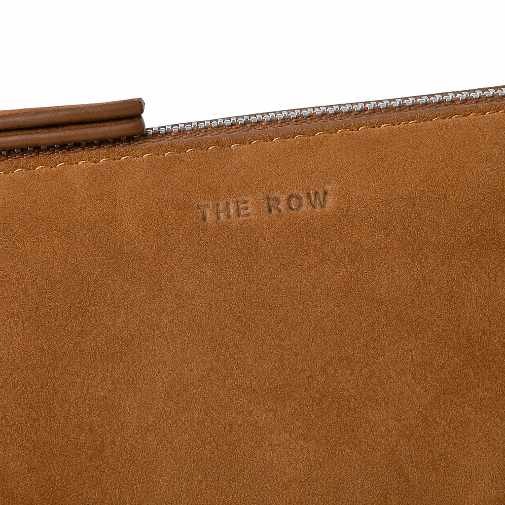 The Row Nu Mini Twin Crossbody Bag – Minimalist Suede Leather Small Square Bag with Dual Compartments,